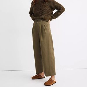 Madewell Green Pleated Wide-Leg Pants Size 00